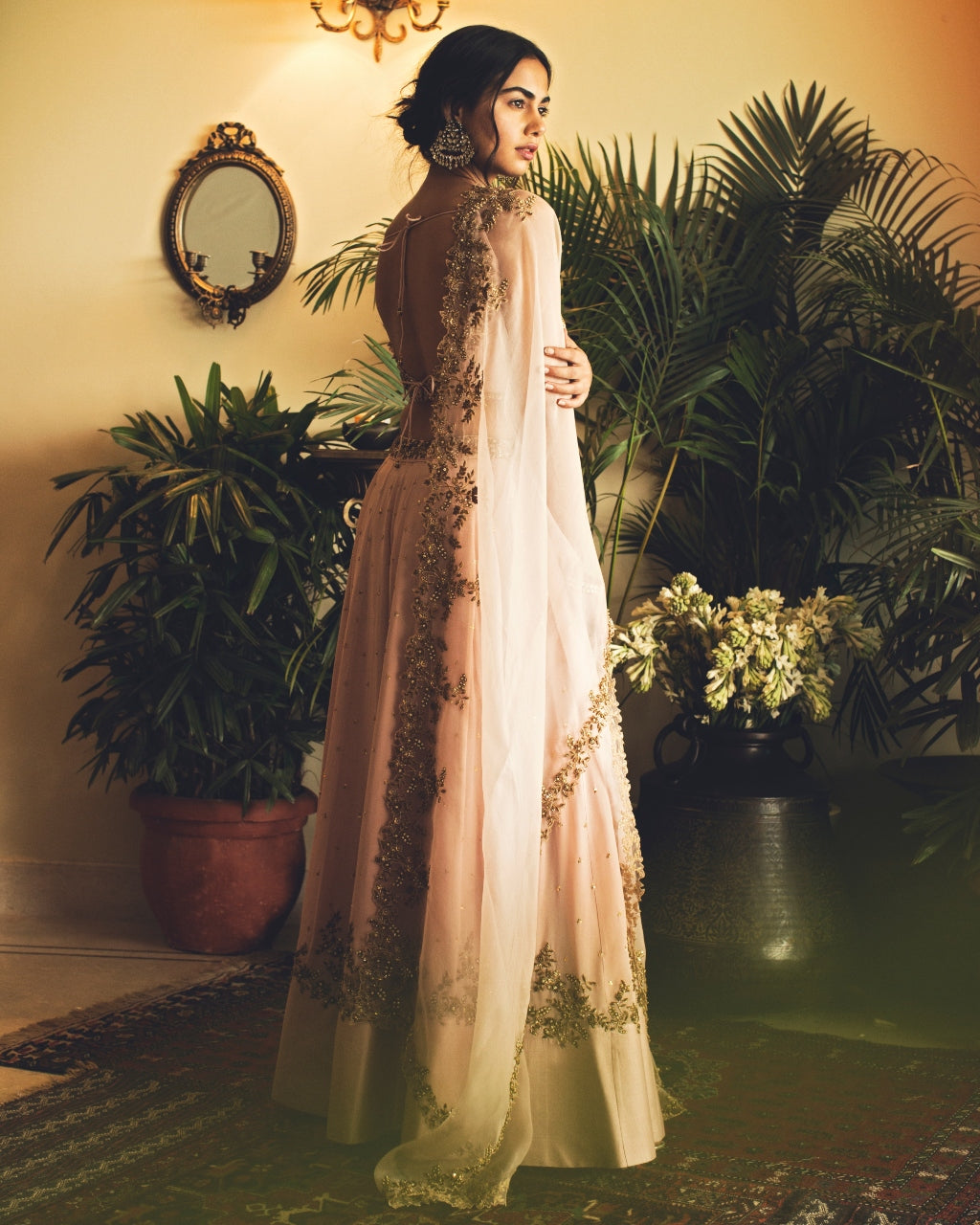 Sequin & Zardozi Lehenga Wtih Organza Dupatta