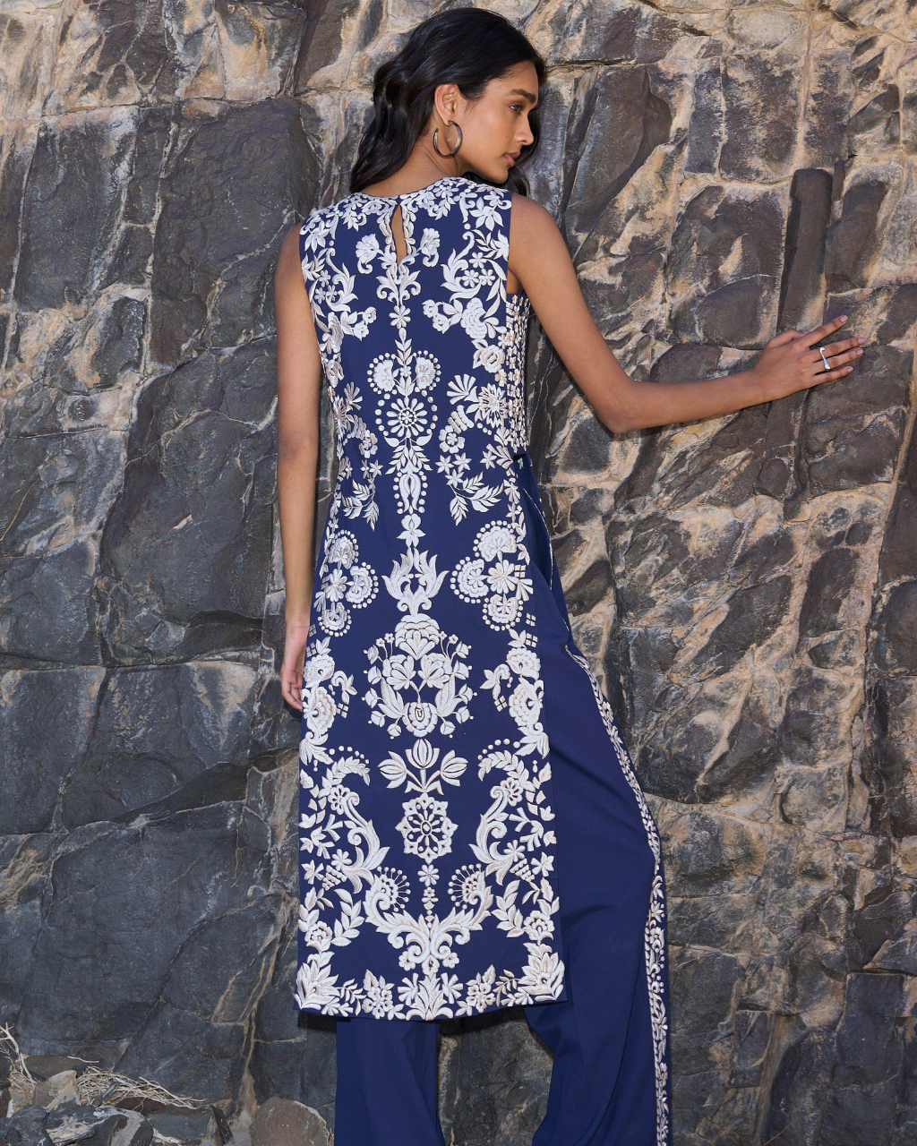 Embroidered Tabard Top & Pant Set