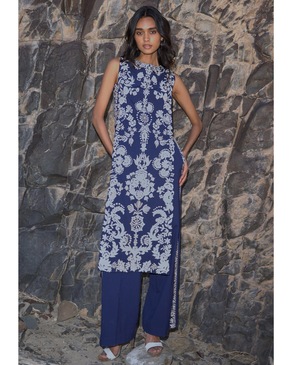 Embroidered Tabard Top & Pant Set