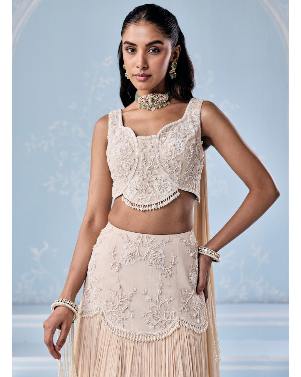 Marine Lehenga Set