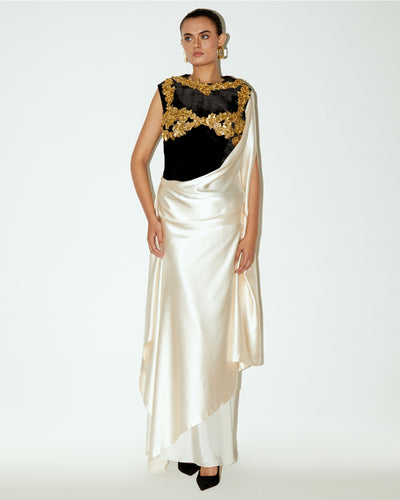Athena Basque With A Drape & A Slip Skirt