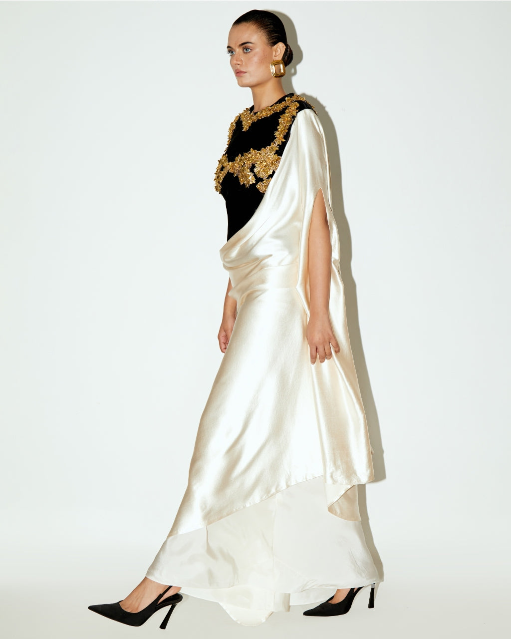 Athena Basque With A Drape & A Slip Skirt