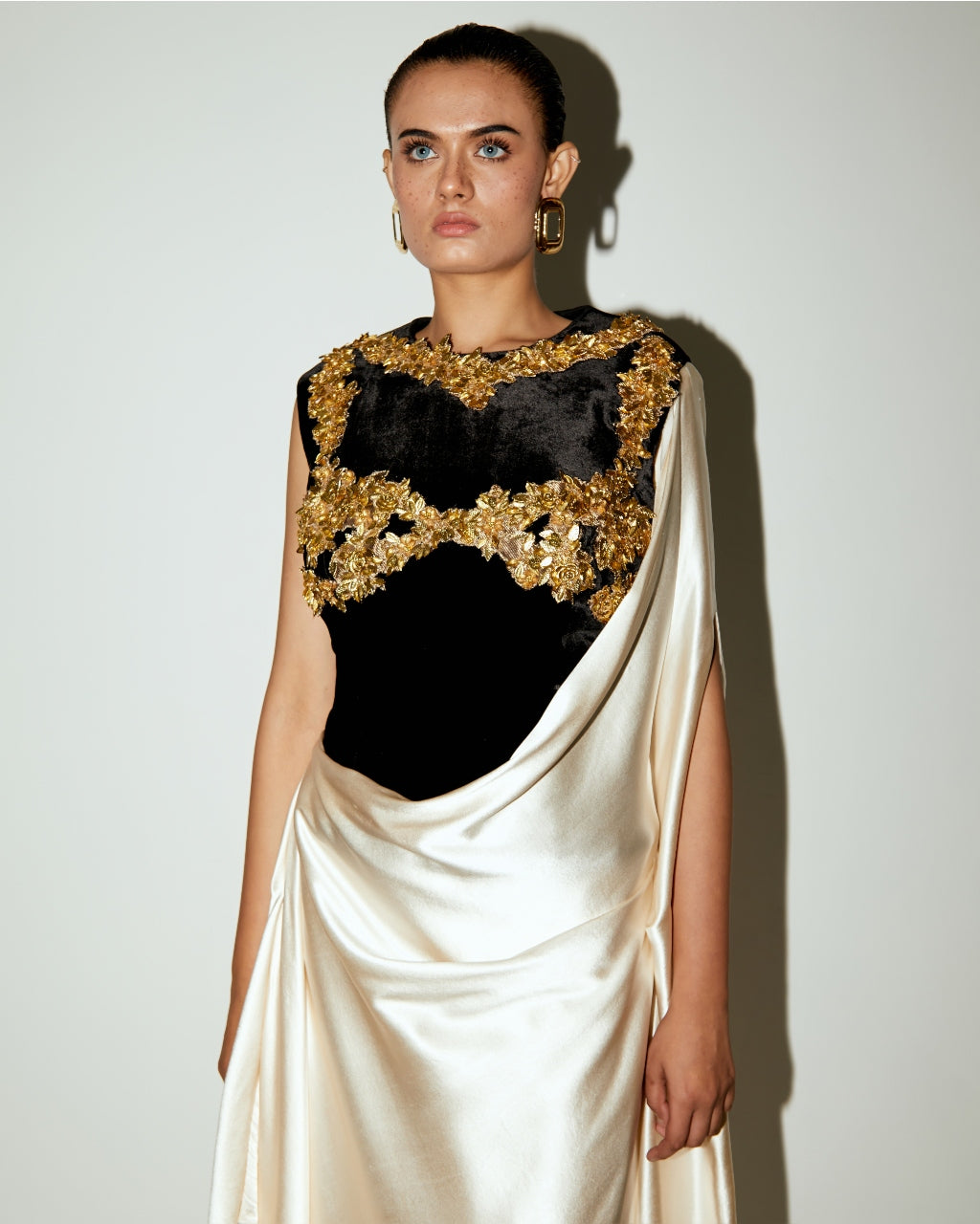 Athena Basque With A Drape & A Slip Skirt