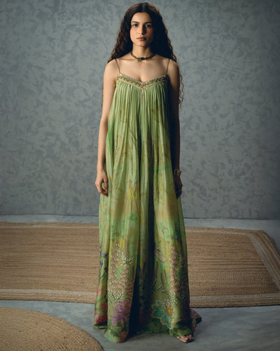 Yume Pishta Green Jumpsuit Set