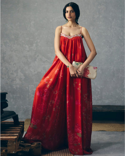 Yume Red Jumpsuit Set