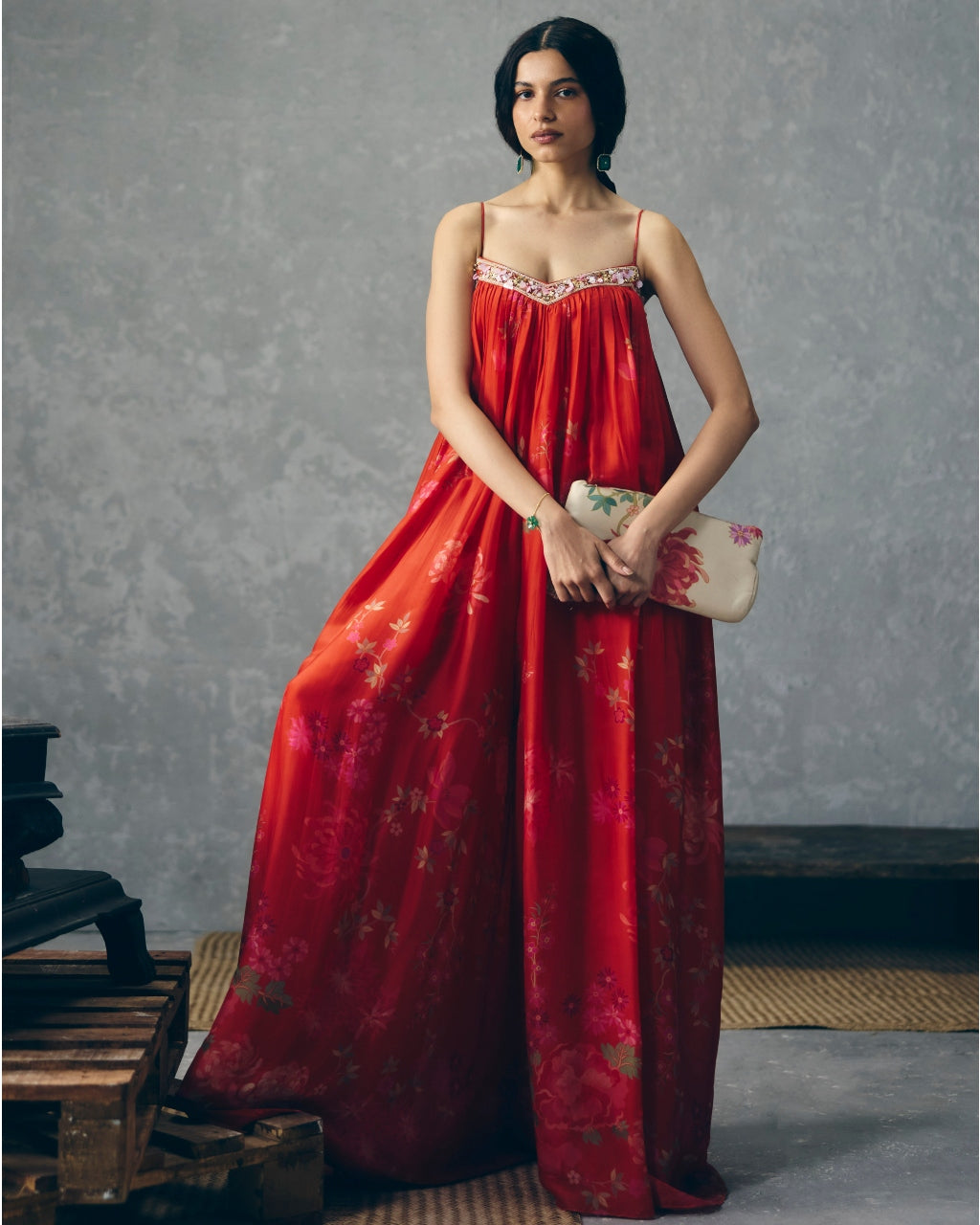 Yume Red Jumpsuit Set