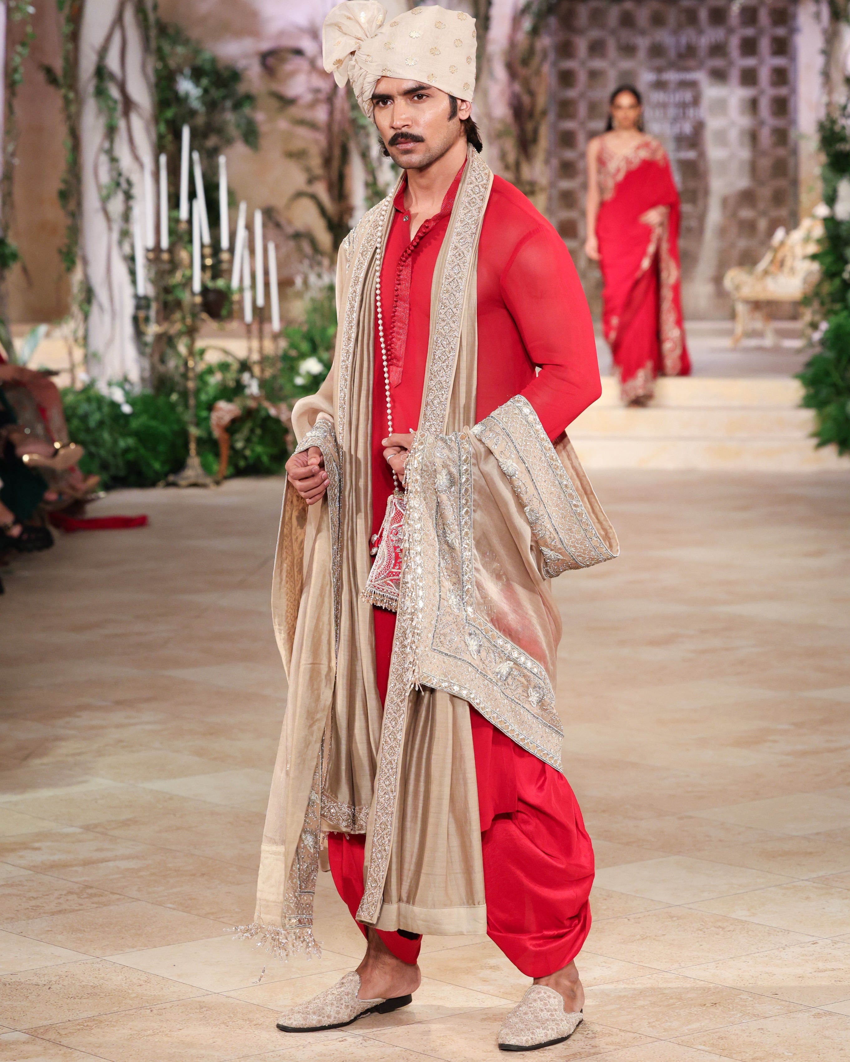 Red Kurta Dhoti Set