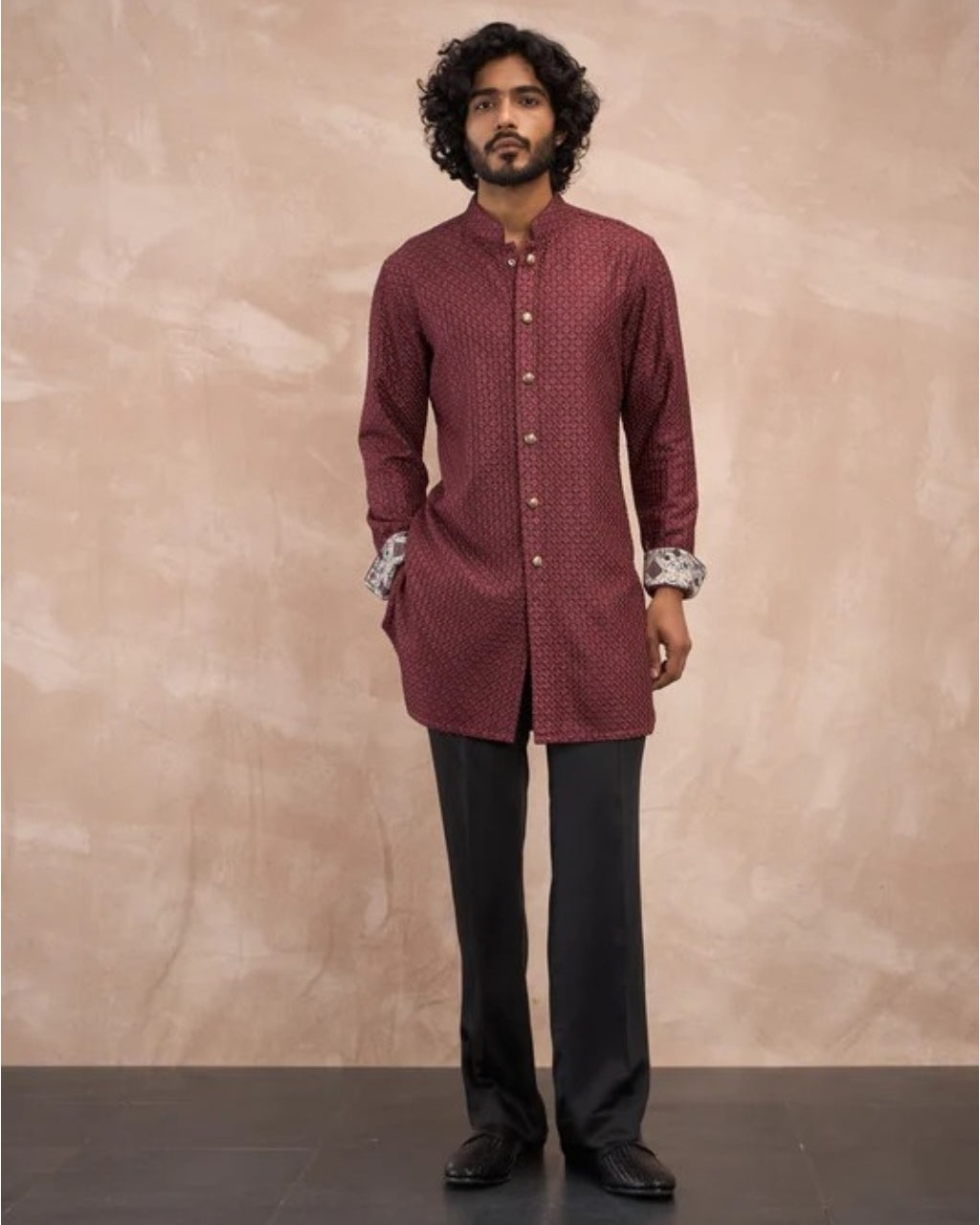 Burgundy Inara Foe & Sb Kurta Set