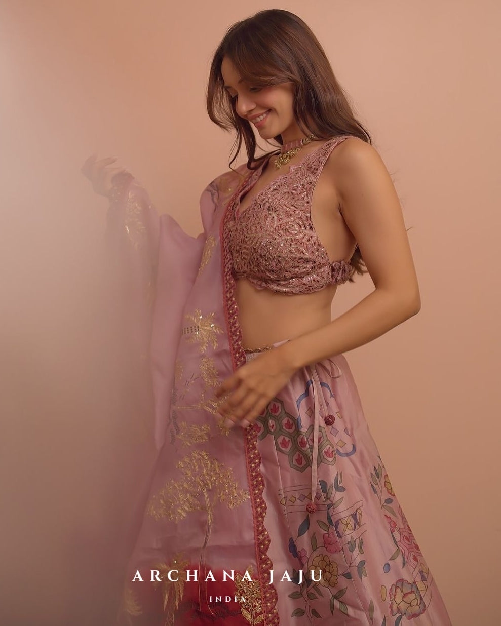 Lavender Aj Kalam Lehenga Set