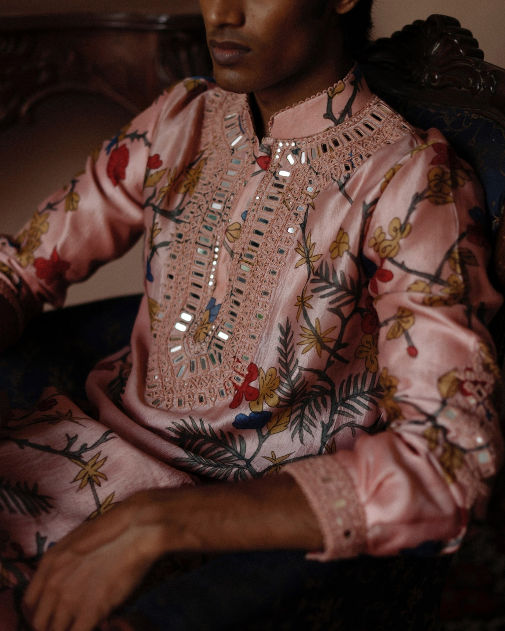 Rose Hand Painted Kurta Set