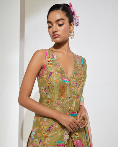 Sage Green Sharara Set
