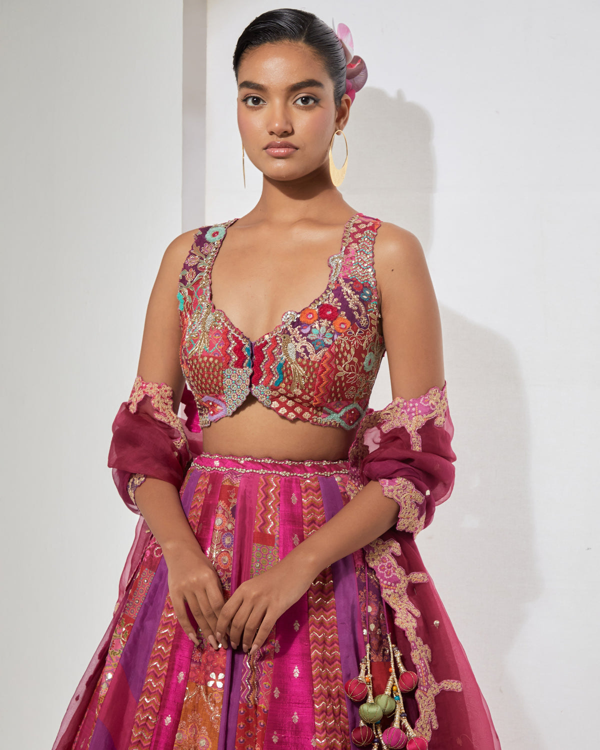 Fuchsia Banarasi Lehenga Set