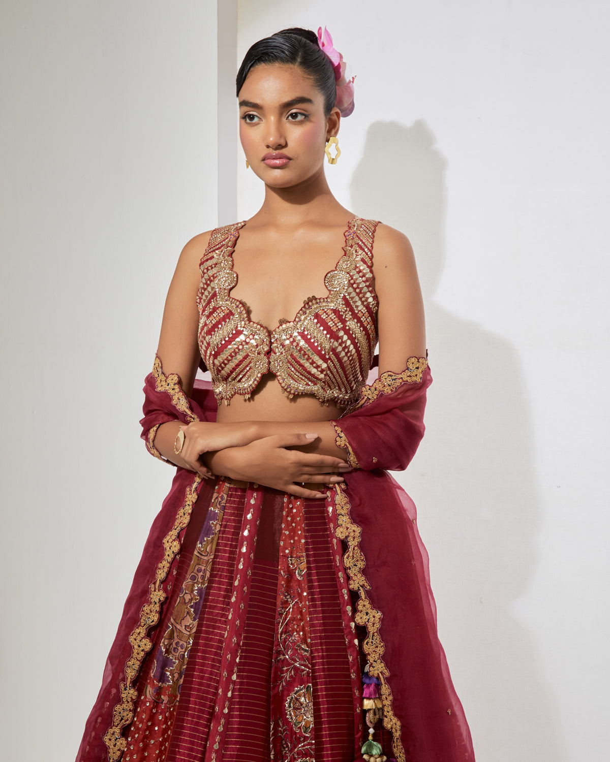 Rani Pink Banarasi Lehenga Set