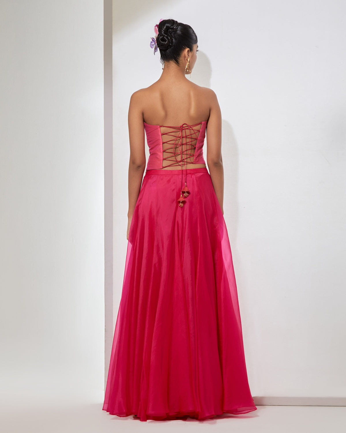 Pink Embroidered Corset & Skirt