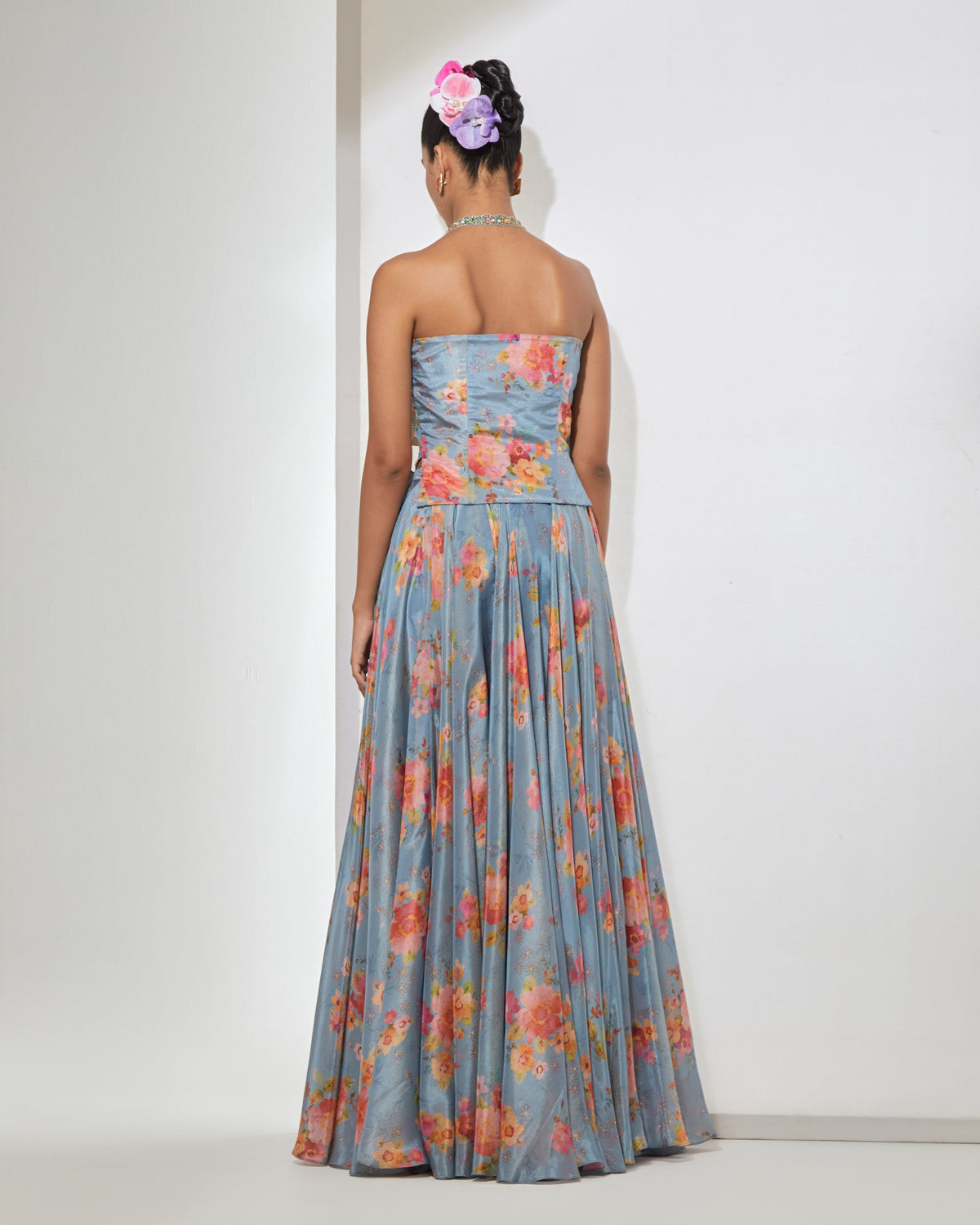 Azure Bloom Corset & Skirt