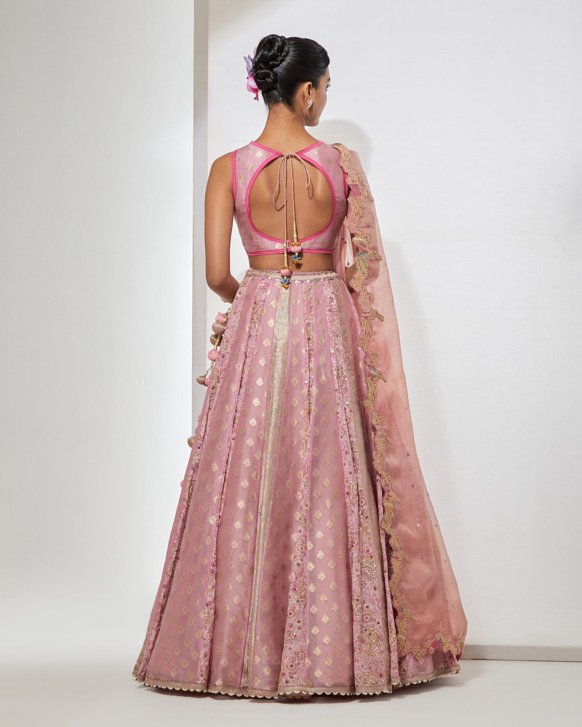Pink Brocade Lehenga Set
