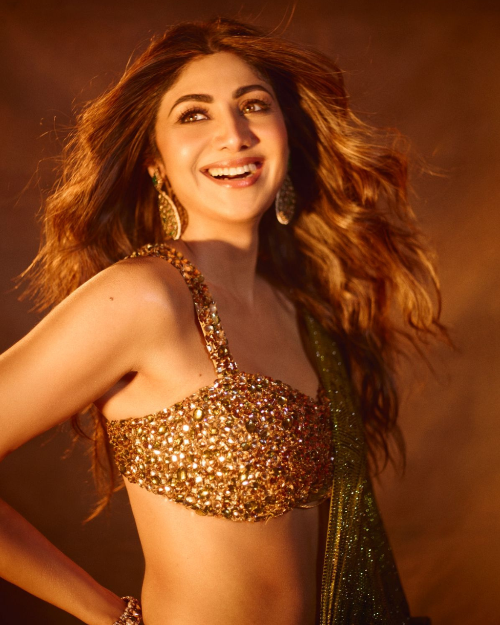 Shilpa Shetty in the Tiaa Sari Set