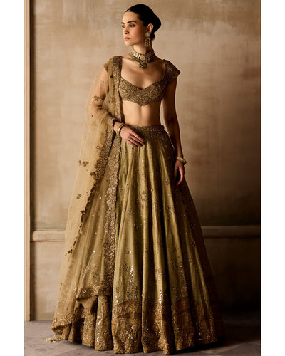 Tuscan Pardise Smoky Sandstone Lehenga Set