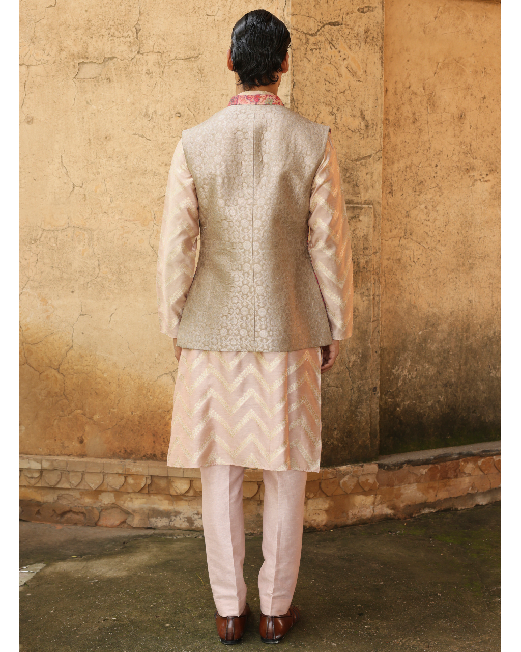 Pink Silk Bundi Set