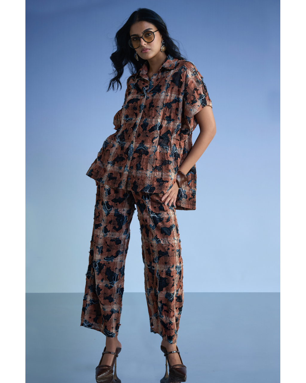 Distressed Shirt & Pant Set