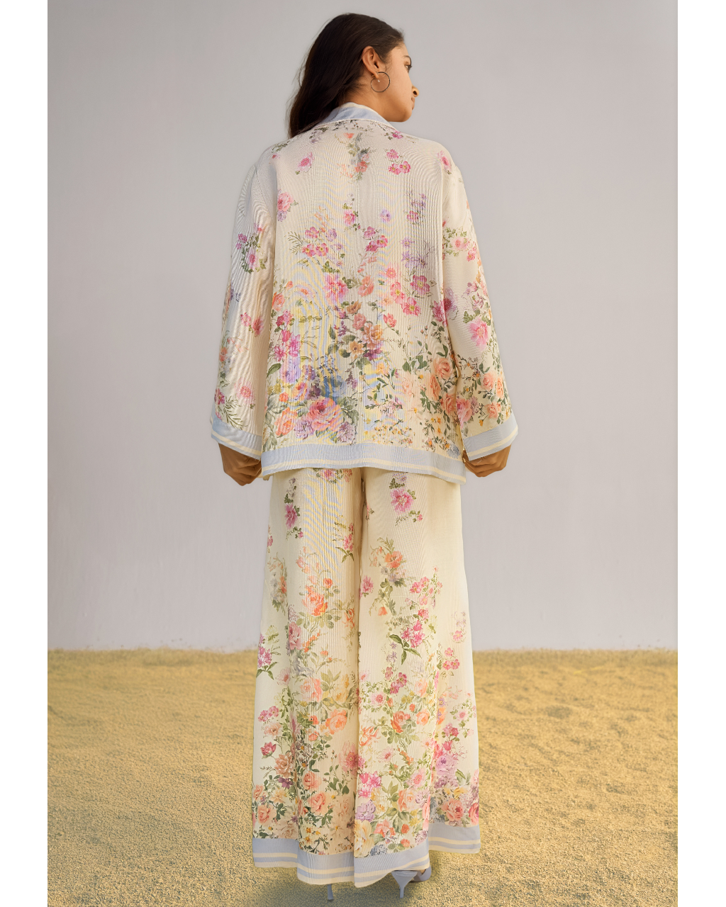 Pastel Floral Printed Pant Set