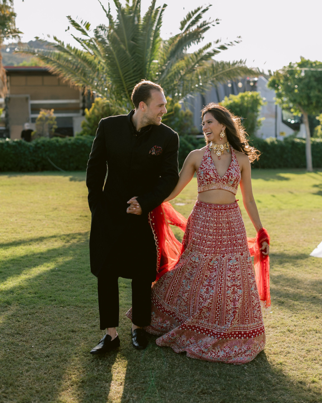 Red Sareena Lehenga