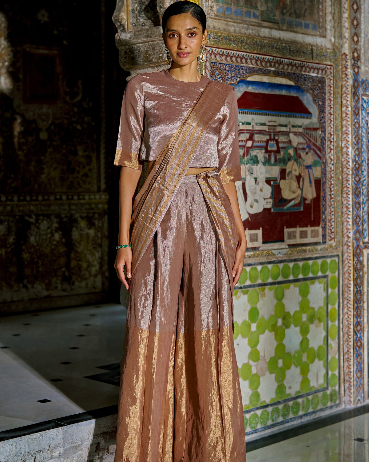 Benares Tissue Drape Pant Set