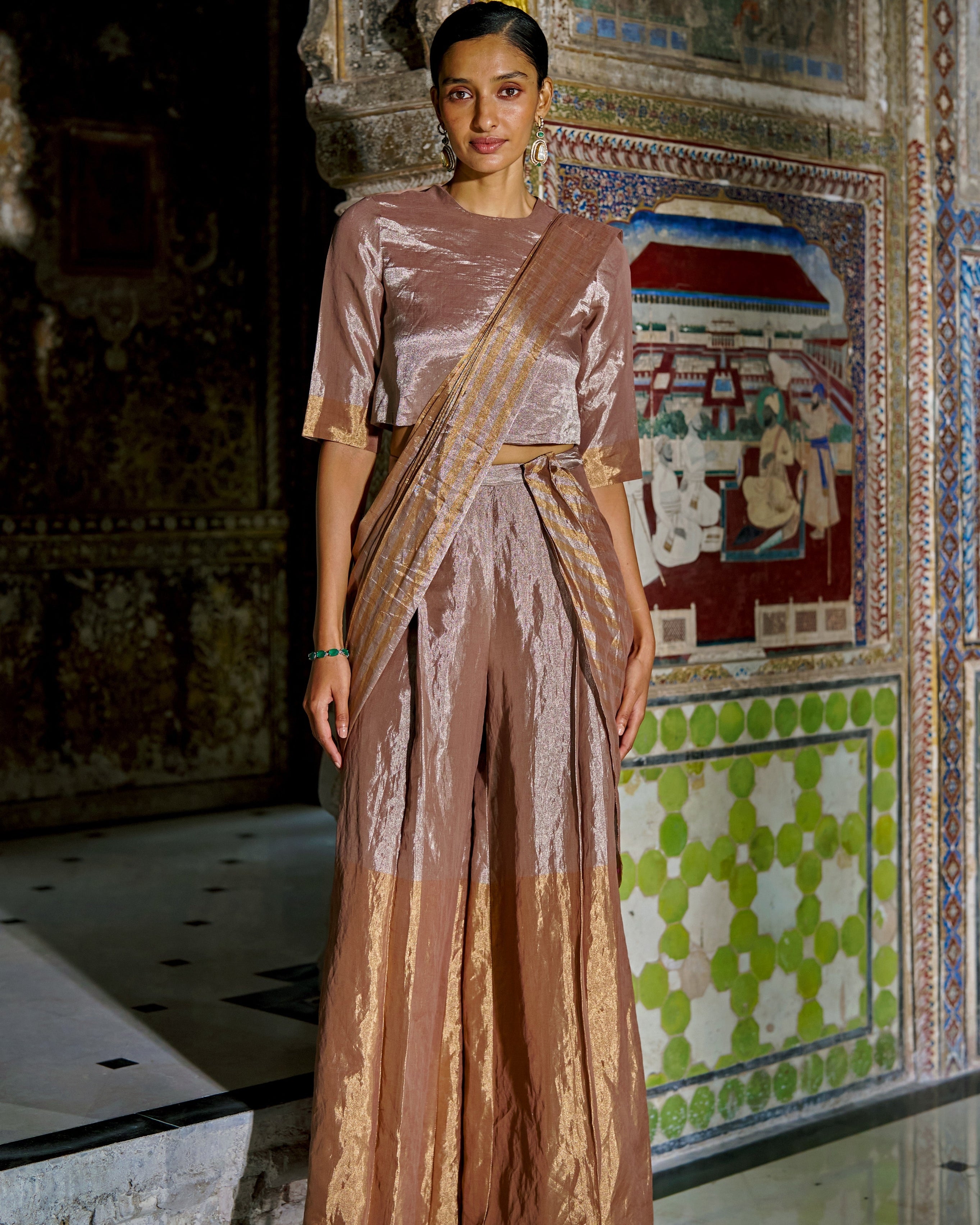 Benares Tissue Drape Pant Set