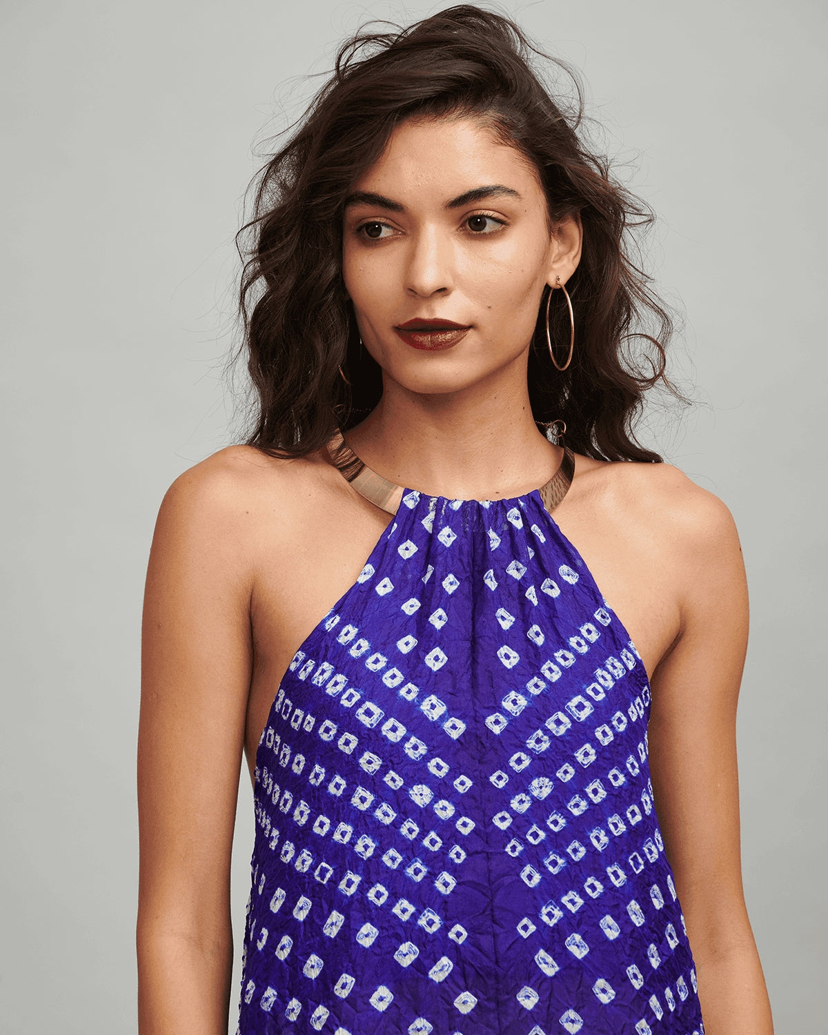 Choker Bandhani Maxi Dress