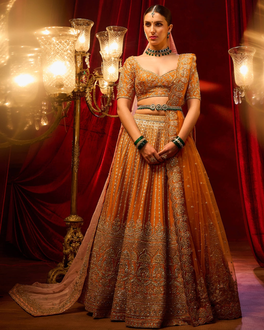 Rust Shehnai Lehenga Set