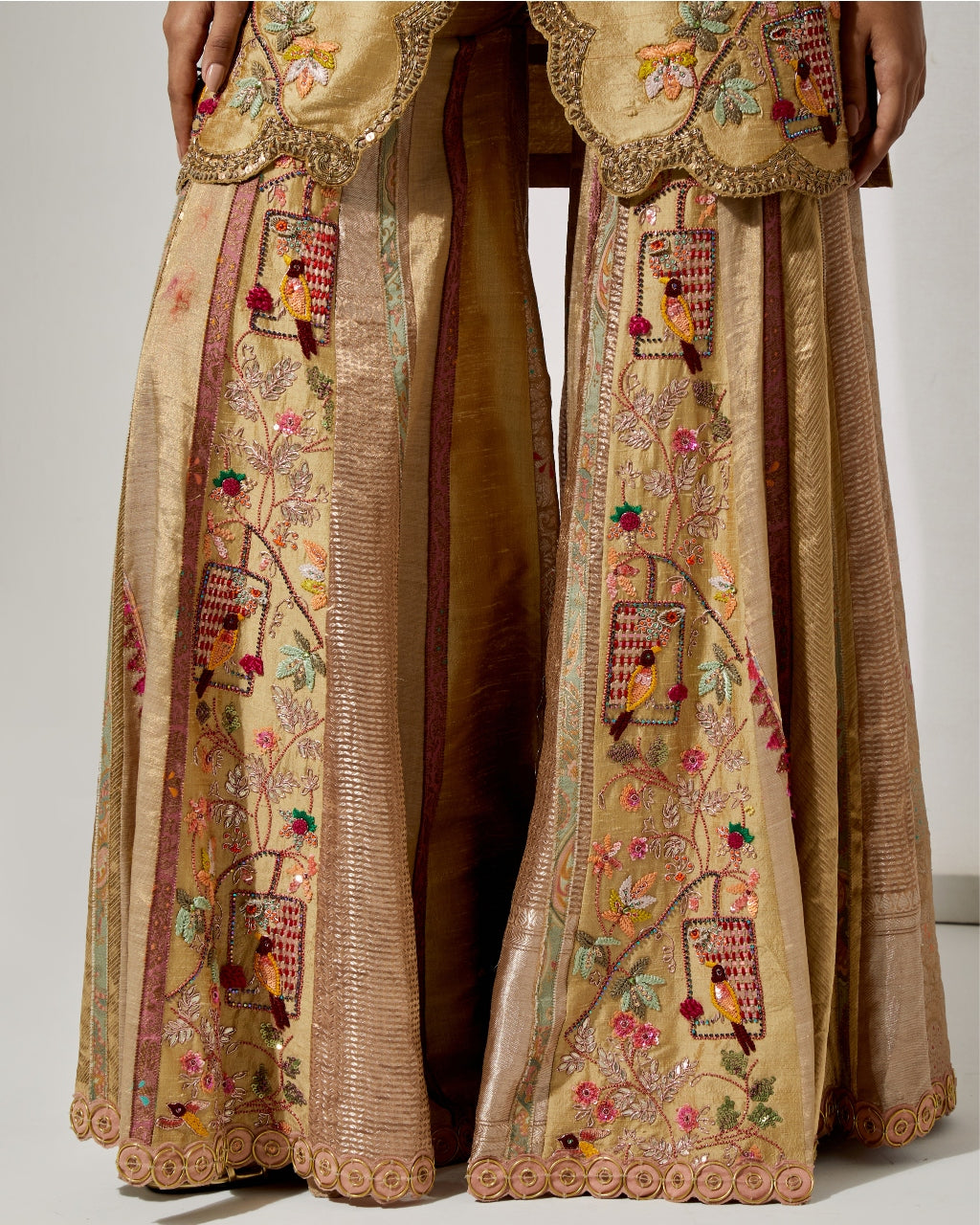 Sunheri Gul Silk Sharara Set