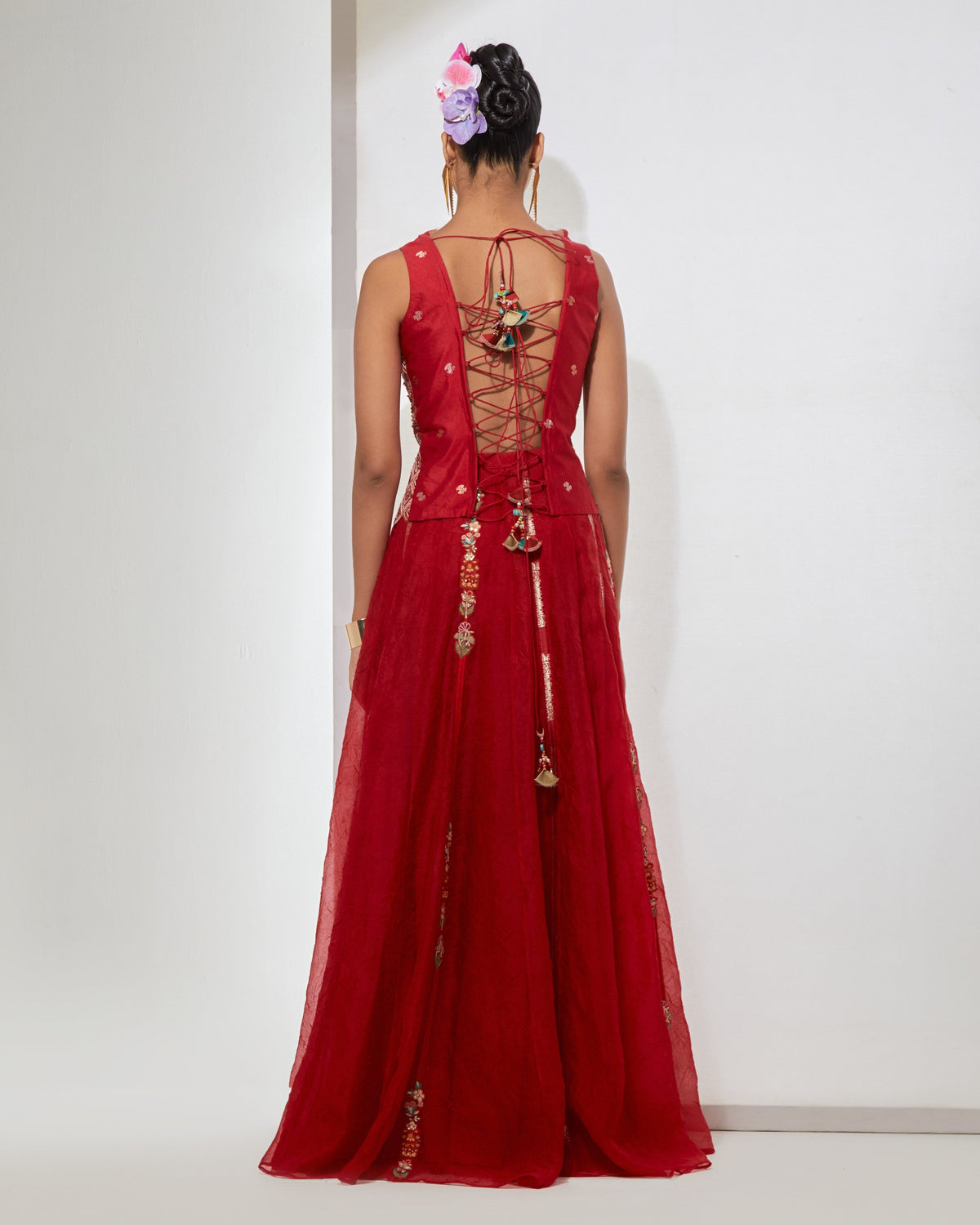 Gulab Crimson Corset & Skirt