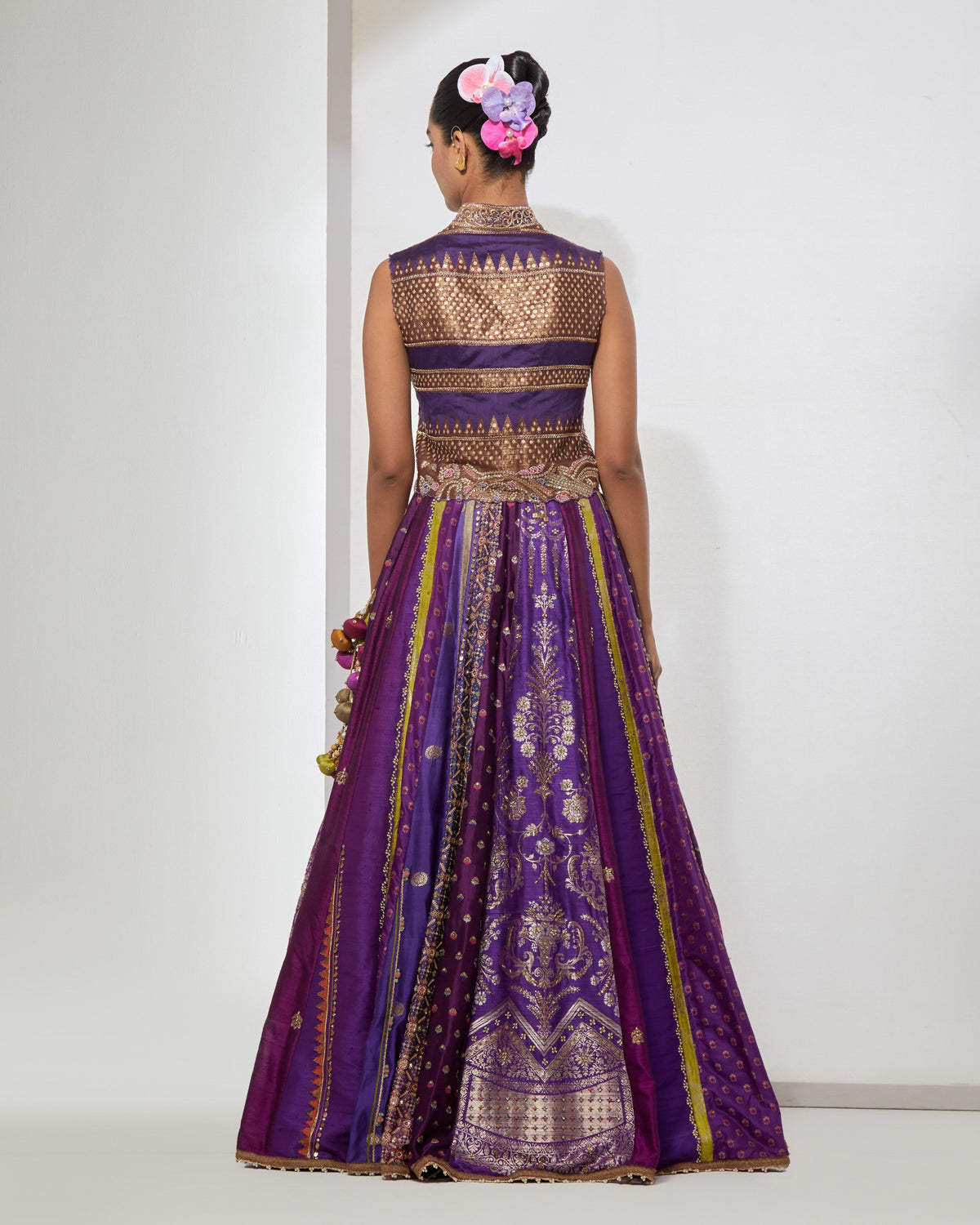 Purple Embroidered Lehenga Set