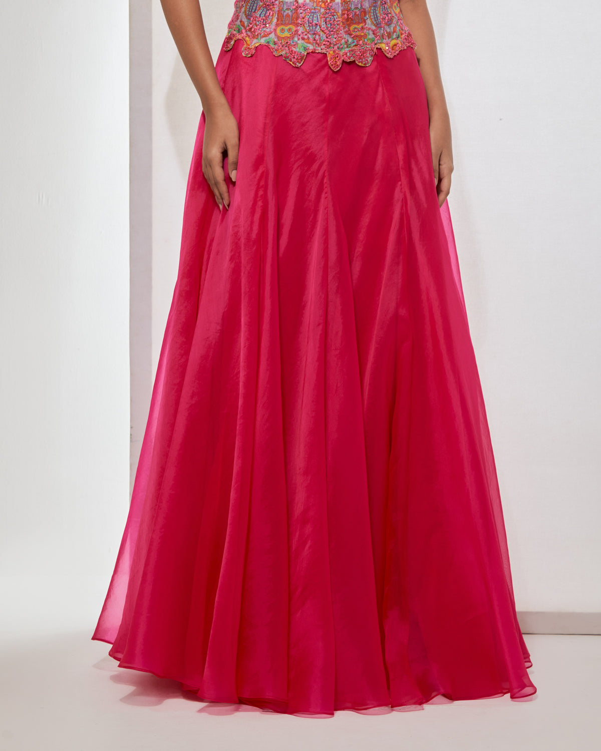 Pink Embroidered Corset & Skirt