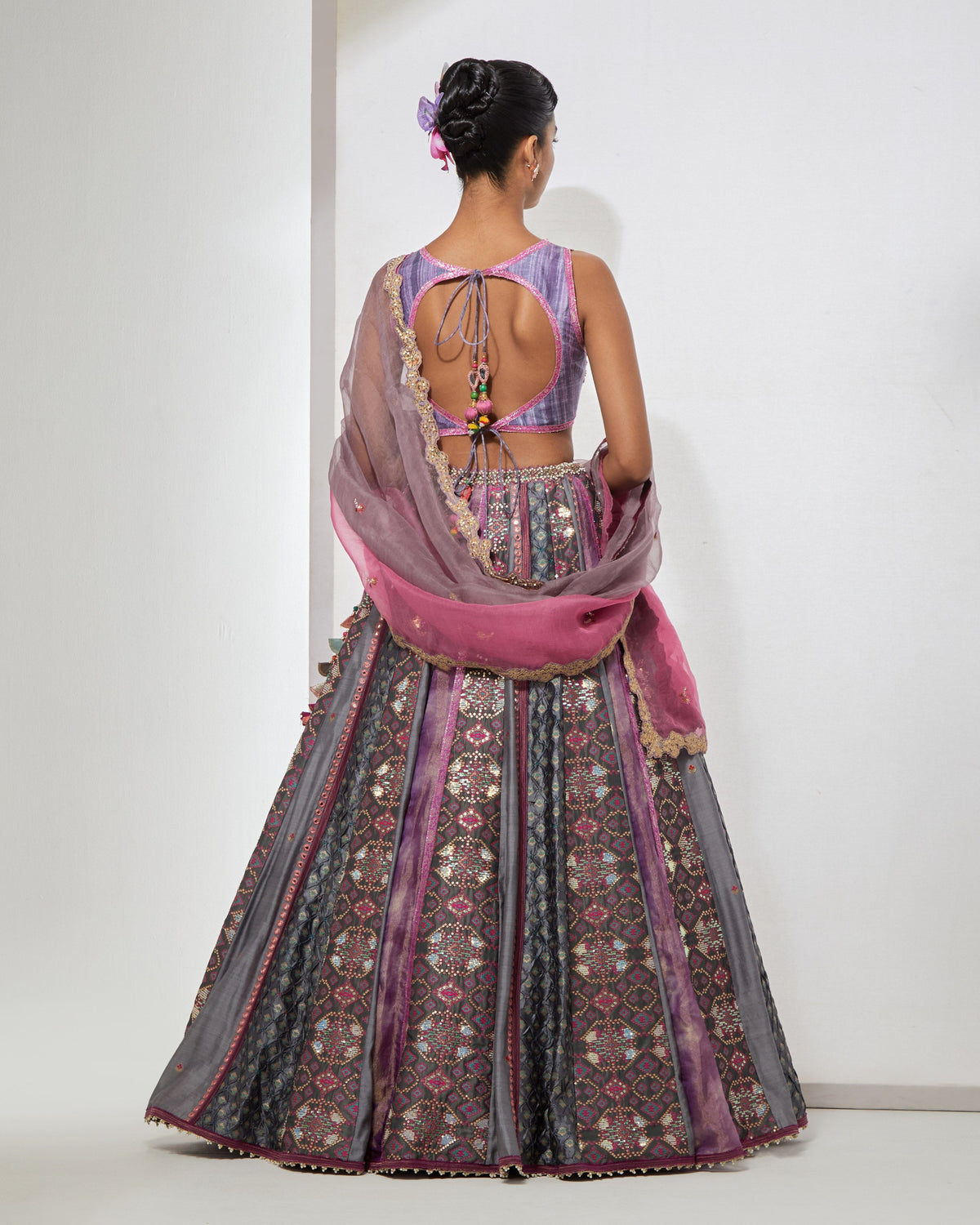 Lilac Patchwork Lehenga Set