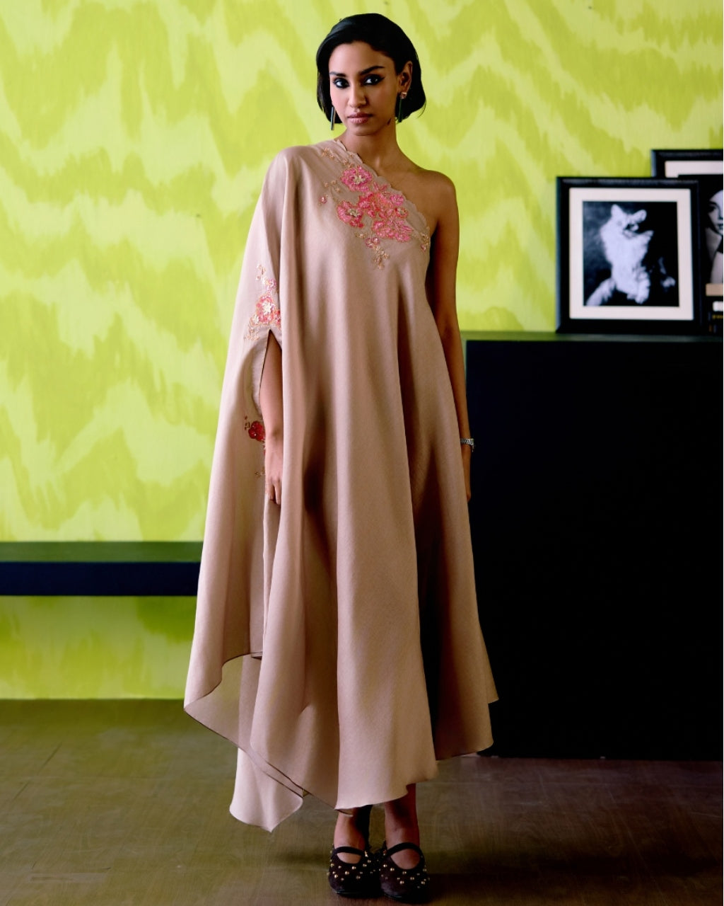 Mocha One Shoulder Dress