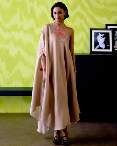 Mocha One Shoulder Dress