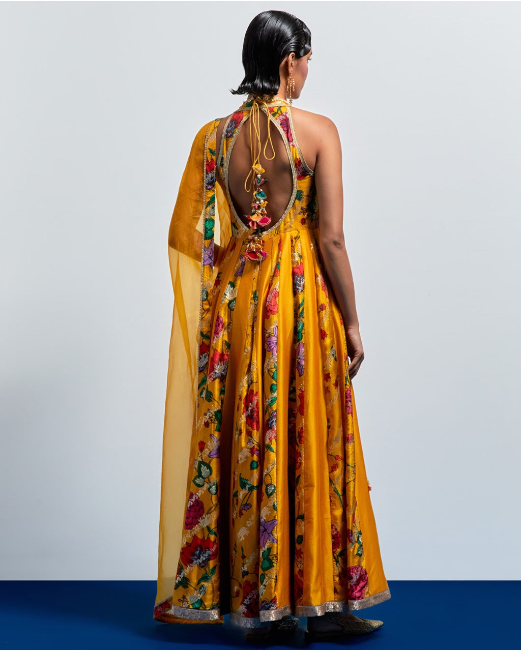 Mustard Yellow Anarkali Set