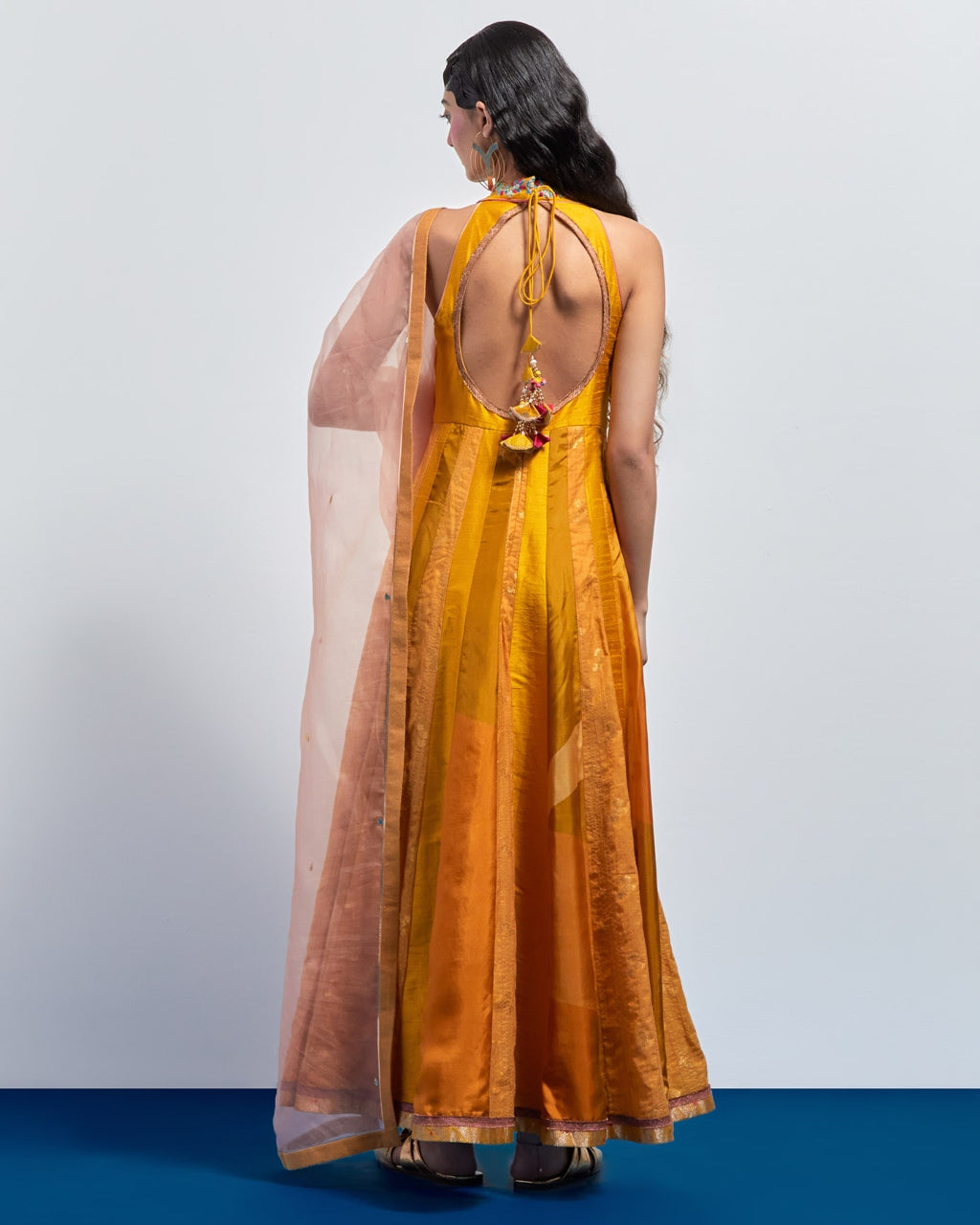 Mustard Yellow Embroidered Anarkali Set