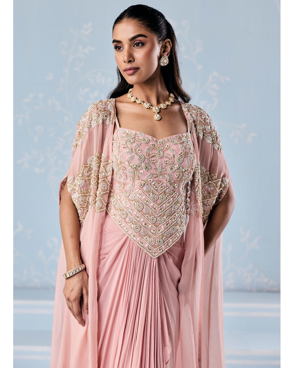 Sofia Choli Cape Skirt Set