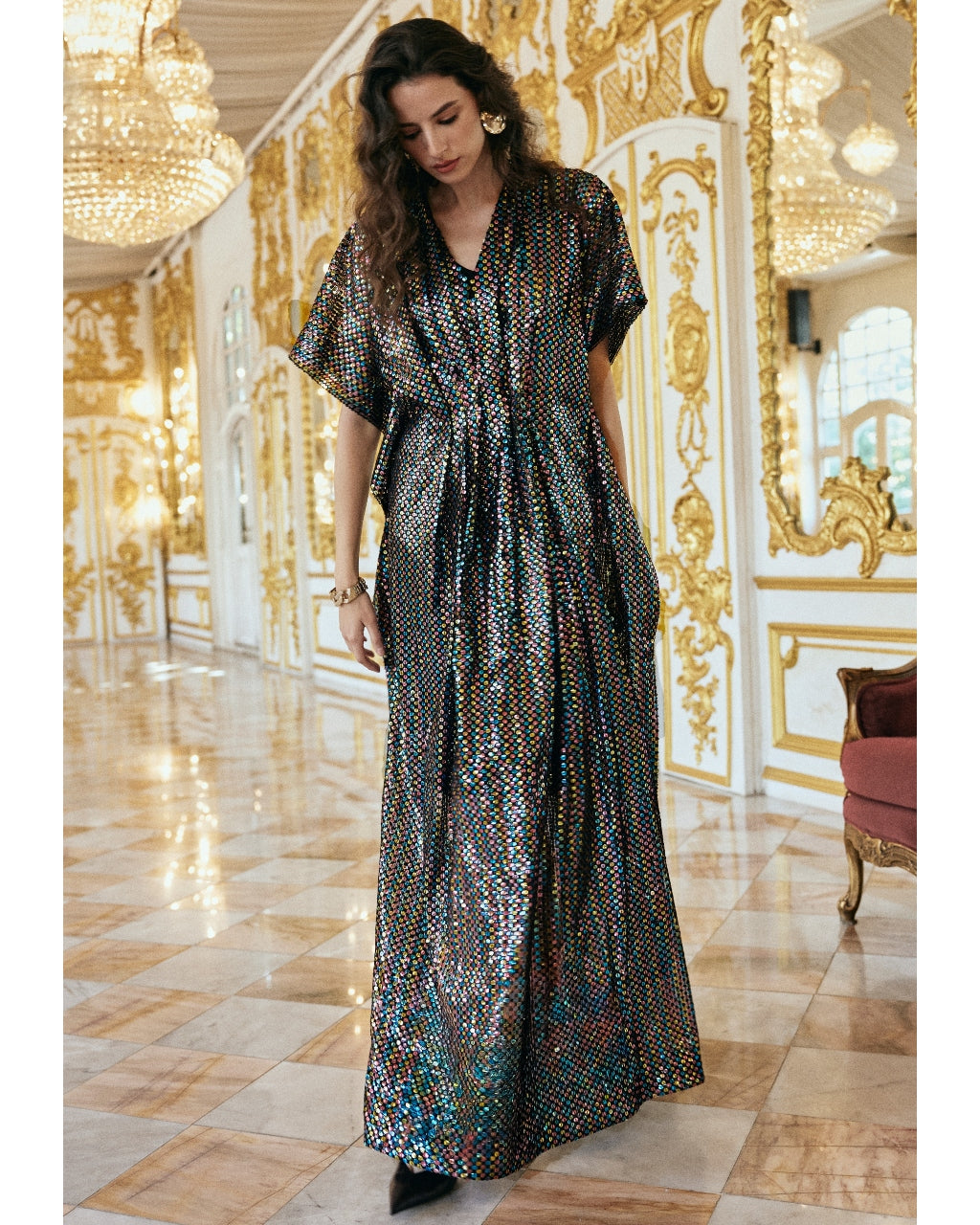 Multicolour Sequin Kaftan