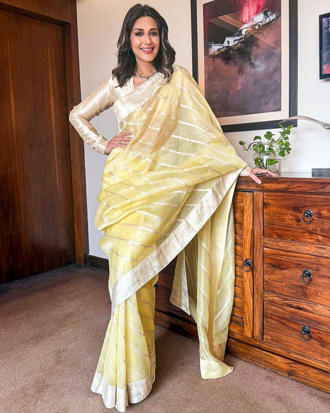 The Ivy Sari In Lemon