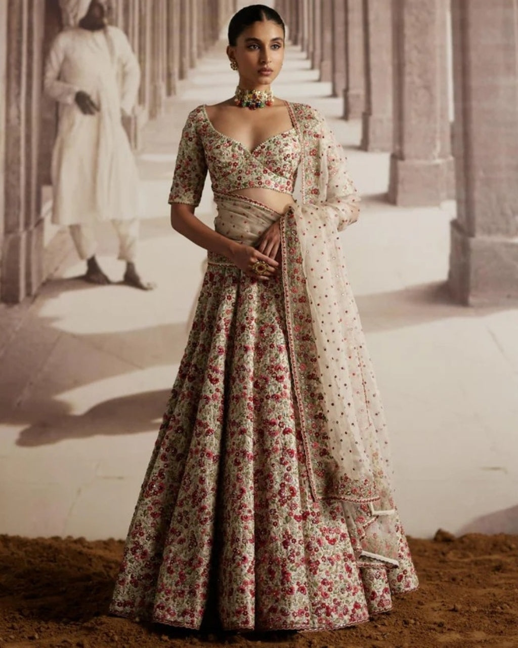 Floral Threadwork Lehenga