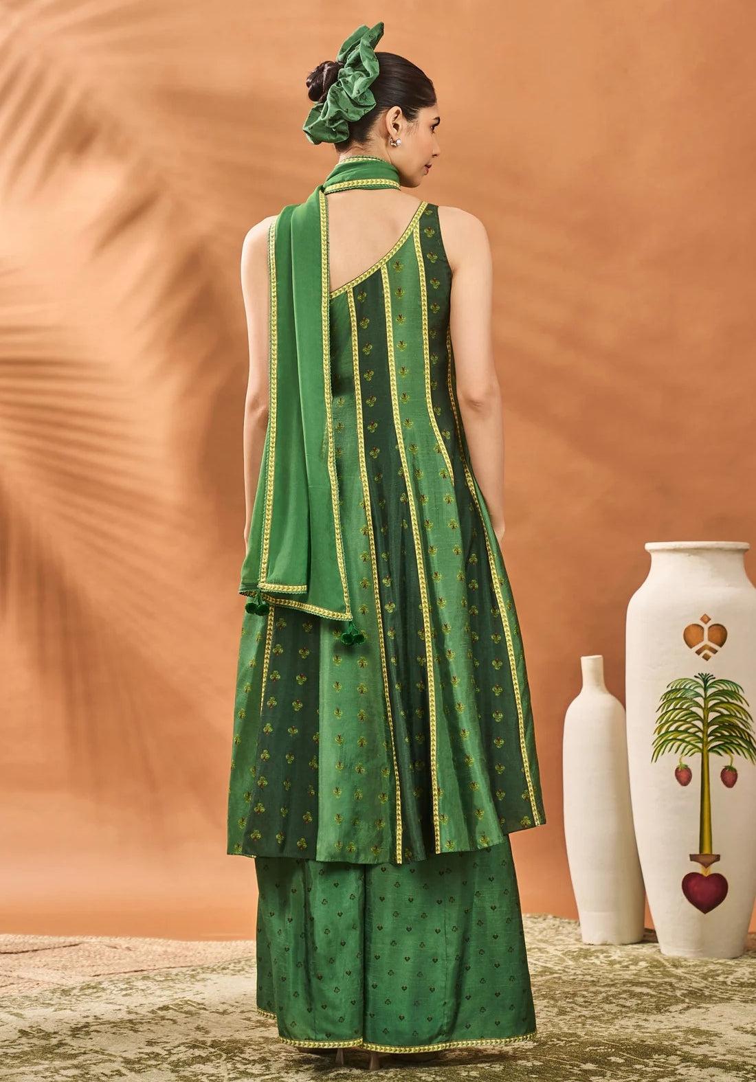 Green Petal Play Anarkali Set