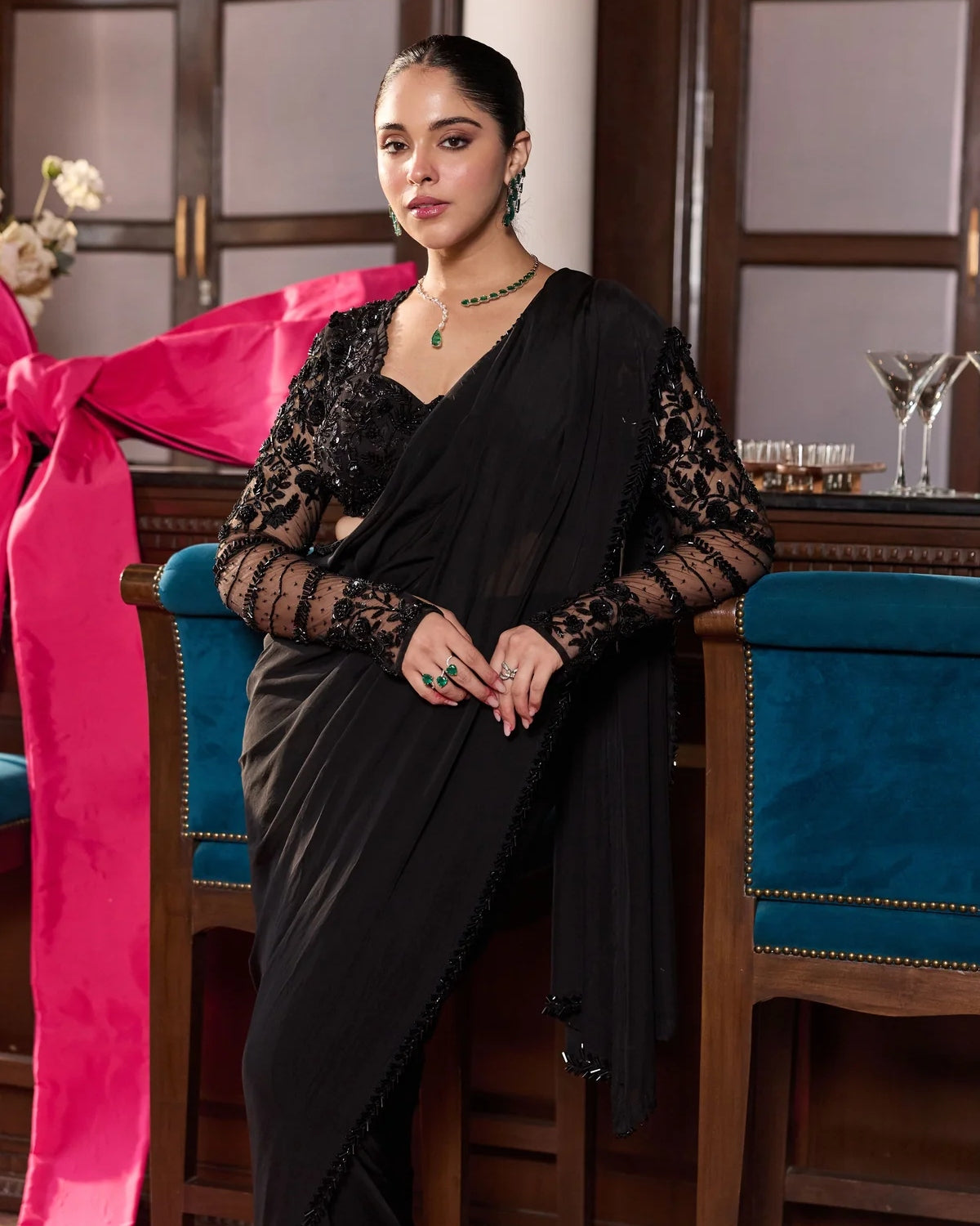 Tina Pre-Draped Sari Set