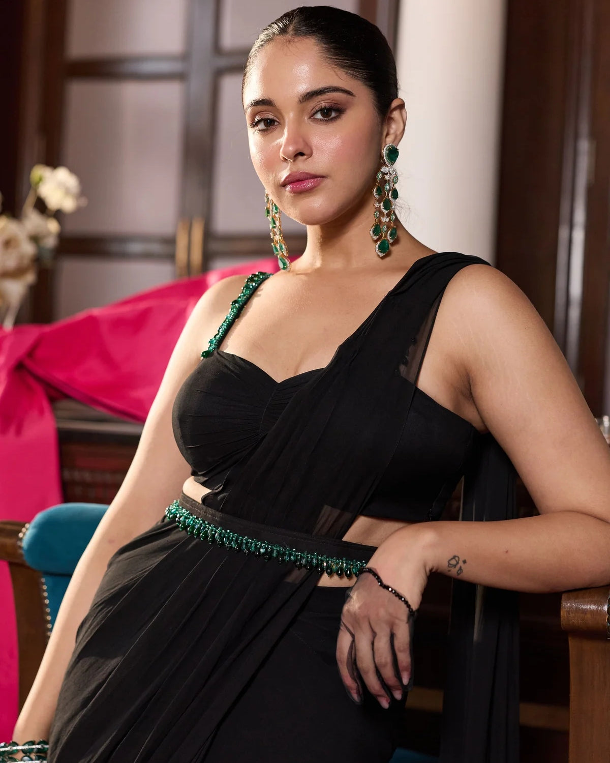 Anahat Pre-Draped Sari Set