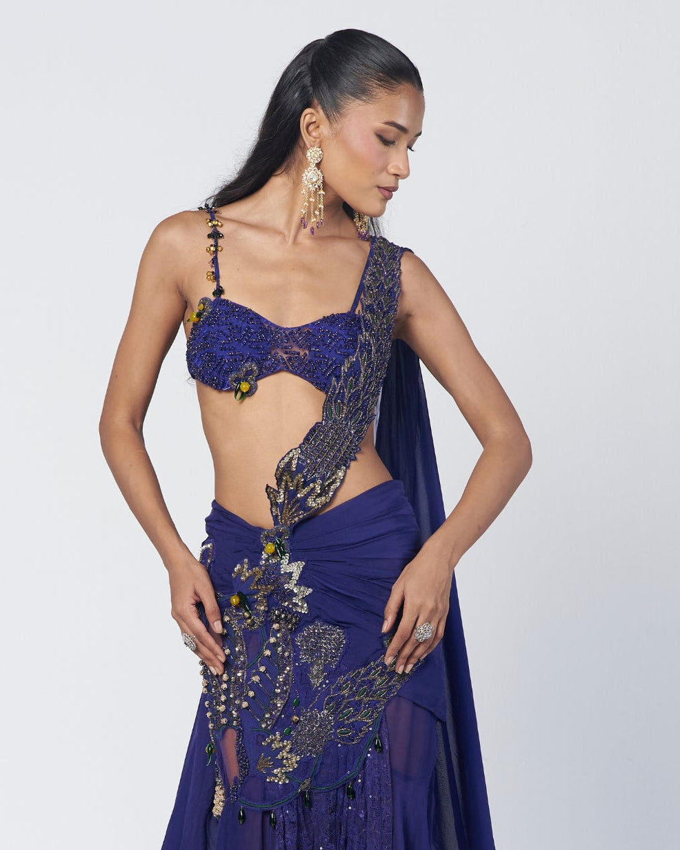 Rimjhim Electric Concept Sari Set