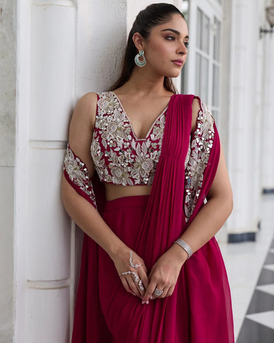 Anmol Pre-Draped Sari Set