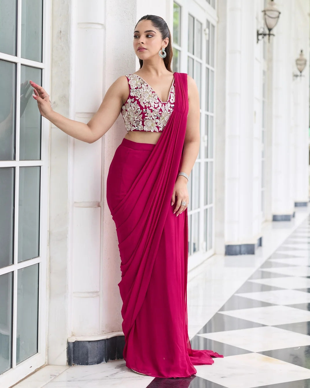 Shreeya Pre-Draped Sari Set