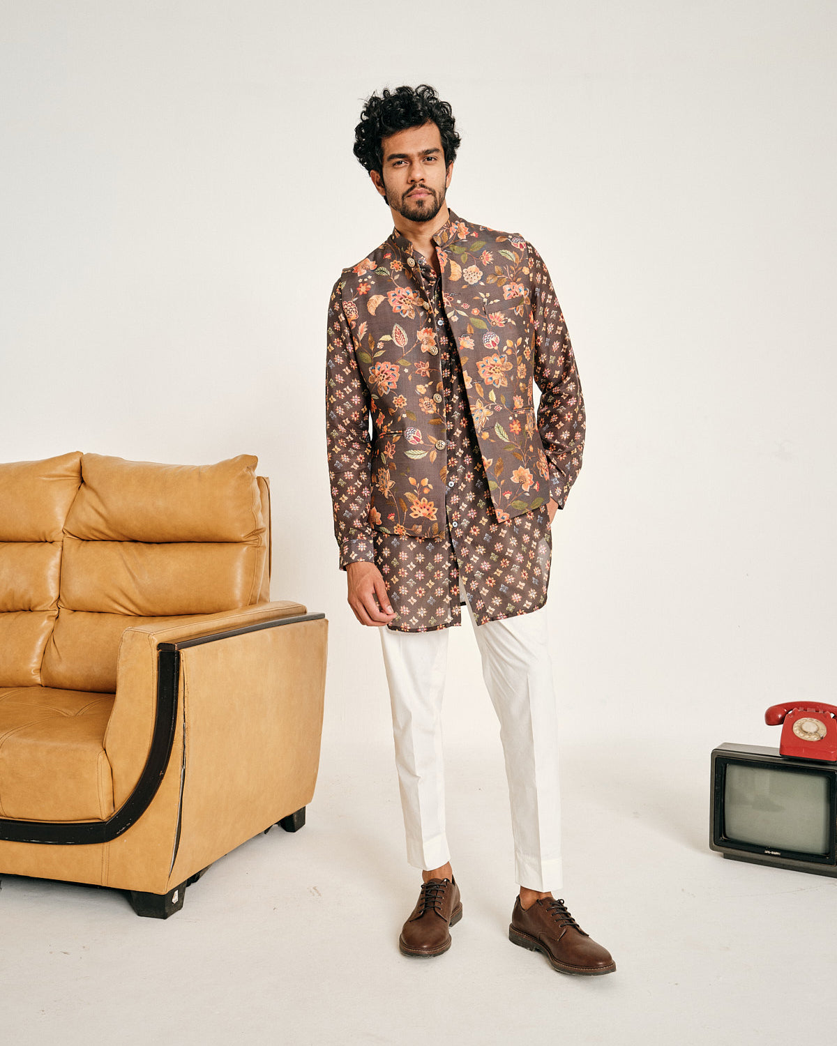 Charcoal Sitara Malai Cotton Kurta Pajama Set